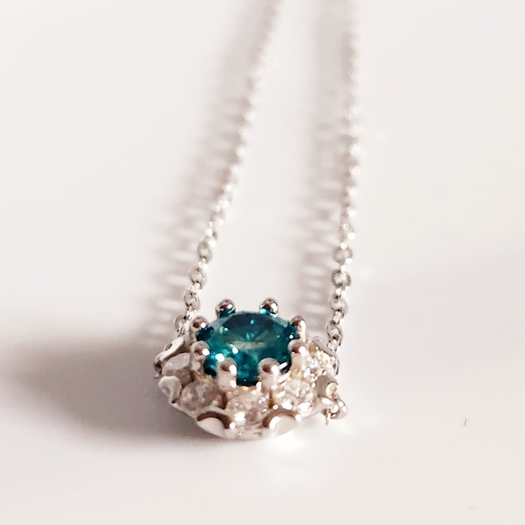 Blue Moissanite bracelet set in 925 silver - Picture 6 of 11